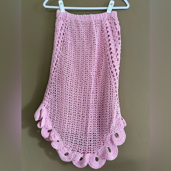Chasing Unicorns Pink Moon Crochet Midi Skirt, Size S - Picture 9 of 16